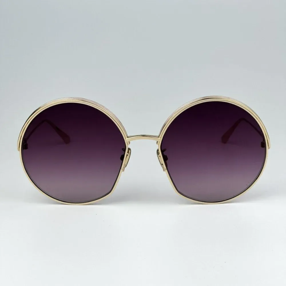 NEW Dior EVERDIOR R1U B0D1 Gold Gradient Bordeaux Unisex Metal Round Sunglasses
